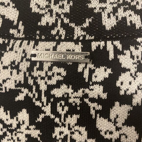 Michael Kors Women Black And White Floral Bell Sleeve Bodycon Dress Size XS - Picture 8 of 12